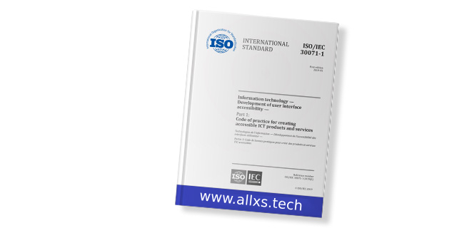 Book of ISO 30071-1 Development of user interface accessibility