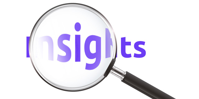 A loop magnifying the word "Insights"